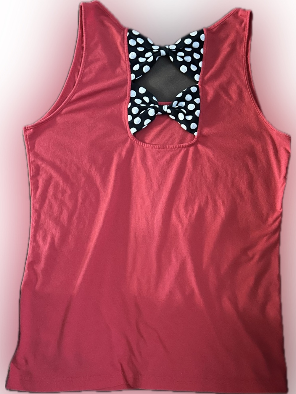 Disney Red Tank with Black & White Polka Dot Back and Pocket - Picture 5 of 5